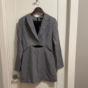 MINKPINK Black and White Checkered Blazer
